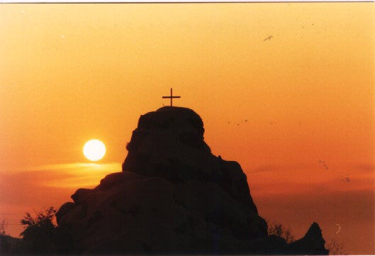 Sunset with a cross